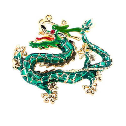 Drachen Brosche im chinesischen Stil, Drachen Brosche Damen Sternzeichen Brosche Herren chinesischer Drache, Schal Clips Kragen Brosche Anzug Krawattennadeln Schmuck Geschenke Anstecknadel von JAWSEU