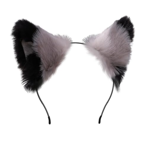Handgefertigtes Katzenohren, Fuchs Ears Katzenohren Haarreif Katzen Ohren Haarschmuck Handgefertigtes Fell Fuchs Katzenohren Stirnband Fursuit Kopfbedeckung Cosplay Kostüm Party Zubehör von JAWSEU