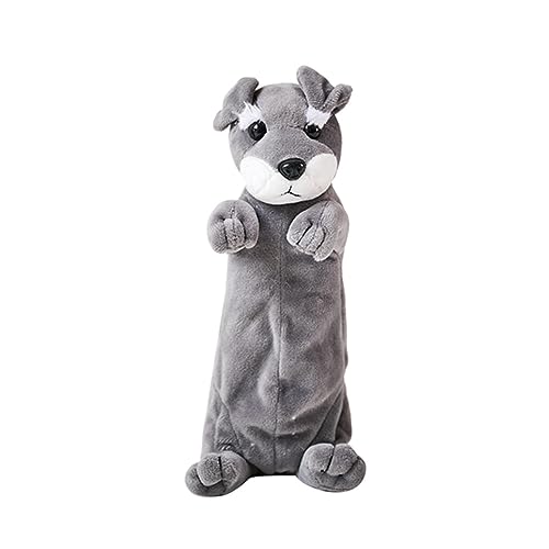 Hund Form Federmäppchen für Kinder, 3D Plüsch-Federmäppchen Mädchen Federtaschen Jungen Schulmäppchen Schlamperetui Süß Schreibwaren Veranstalter Federpenal für Kinder Teenager Studenten von JAWSEU