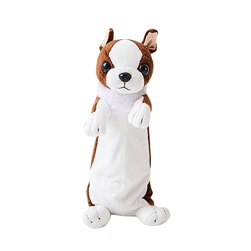 Hund Form Federmäppchen für Kinder, 3D Plüsch-Federmäppchen Mädchen Federtaschen Jungen Schulmäppchen Schlamperetui Süß Schreibwaren Veranstalter Federpenal für Kinder Teenager Studenten von JAWSEU