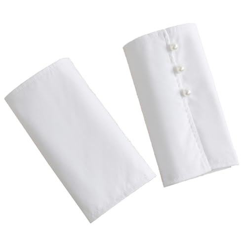 JAWSEU 1 Paar Fake Sleeves Abnehmbare Manschetten Mit Falschen Ärmeln Cuffs Women Fake Hand Frauen Plissee Manschetten abnehmbare Ärmelmanschetten Ärmelverlängerungen Handgelenk für blusen Pullover von JAWSEU