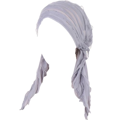 JAWSEU Damen Chemo Turban Mütze Vorgebundenes Kopftuch Headwraps Leichte Hut, muslimische Beanie Turban Kopfbedeckung Hijab Muslimisch Kopftuch Hijab Kappen für Chemo Haarausfall Schlafen von JAWSEU