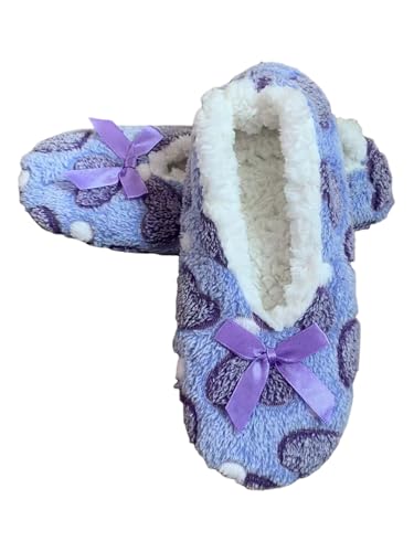 JAWSEU Damen Indoor Schuhe Plüsch Bettschuhe Weiche Stoppersocken Ballerina Kuschelsocken Stricken Winterhausschuhe Slipper Socken Rutschfeste Slipper Fuß Warme Plüschhausschuhe Weihnacht Geschenk von JAWSEU