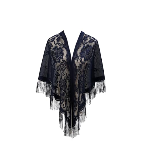 JAWSEU Dreieckstuch Mit Quasten Für Damen, lady Dreieck Spitze Stola Festlich für Abendkleider Stola Für Abendkleid Schal Stola Damen Festlich Umschlagtuch Umhang Spitzenschal Mit Fransen Für Damen von JAWSEU
