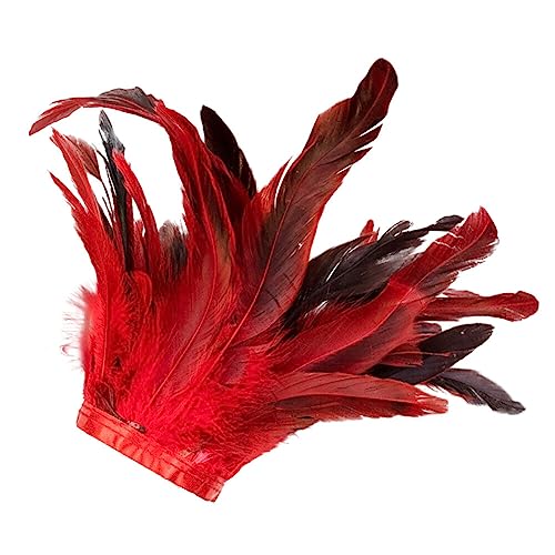 JAWSEU Feder Manschetten, Feder Armbänder für Damen, Natürliche Gefärbte Hahn Feder Armband Damen Feather Slap Bracelet, Dekorative Federärmel Halloweenkostüm Karneval Cosplay Party von JAWSEU