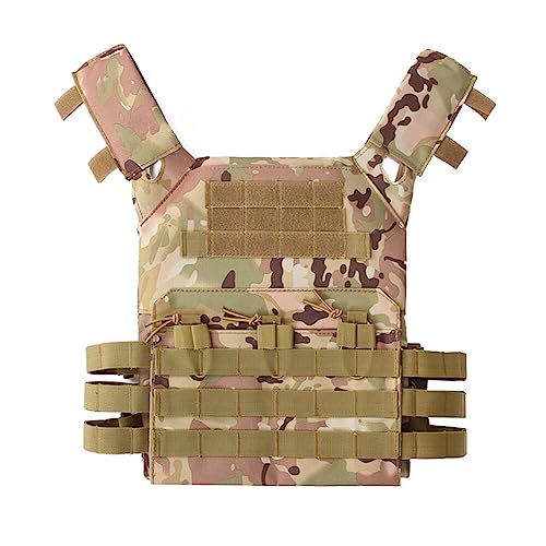 JAWSEU Outdoor Militär Taktische Weste Feldspielweste, Molle Weste für Camping Wandern CS Kriegsspiele Feldschutzweste Multifunktional Atmungsaktive Herren Outdoor Weste von JAWSEU