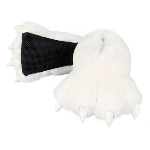 JAWSEU Plüsch Hausschuhe, Weiche Tierhausschuhe Tier Pfote Kostüm Schuhe Schlappen Neuheit Hausschuhe Winterschuhe Anti Rutsch Pantoffeln Tierbärenpfote Indoor Baumwollhausschuhe für Männer Frauen von JAWSEU