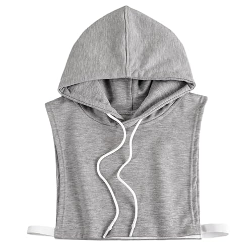 JAWSEU Unisex Hoodie Falsche Kragen Rollkragen Fake Kragen Im Hoodie Stil Abnehmbarer Blusenkragen Pullover Baumwollkragen Damen Sweatjacke Mit Kapuze Langarm Kapuzenpullover Für Freizeit Und Alltag von JAWSEU