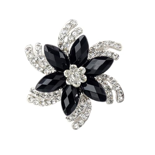 Strass Blumenstrauß Brosche, Blumen Brosche edles Bouquet Brautschmuck Broschennadel Damen Brosche Pin für Frauen Blumenbrosche Kristall Pins Anstecknadeln Zubehör für Rucksäcke Abzeichen Hüte von JAWSEU