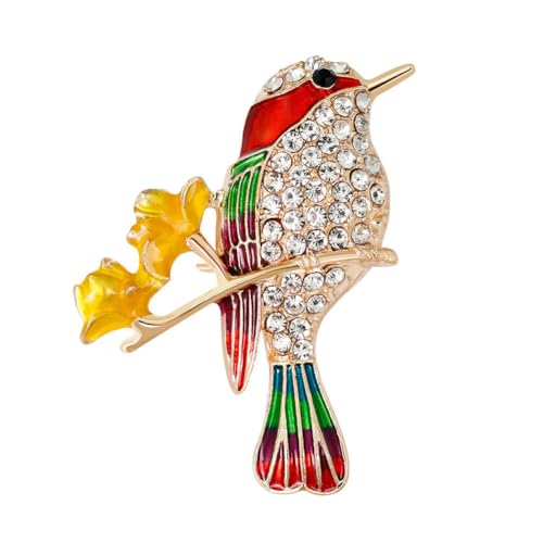 Strass Blumenstrauß Brosche, Vogel Brosche edles Bouquet Brautschmuck Broschennadel Damen Vogel Brosche Pin für Frauen Blumenbrosche Kristall Pins Anstecknadeln für Rucksäcke Abzeichen Hüte von JAWSEU