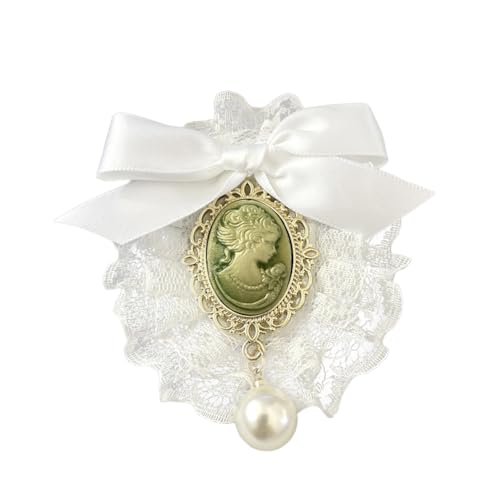 Süß Schleife brosche Schleifenbrosche mit Perle Schmuckbrosche Vintage viktorianische Kamee Brosche Pin Ansteckblume Damen Blume Brosche Pin Formelle Kleidung Fliege für Frauen Damen Mädchen von JAWSEU