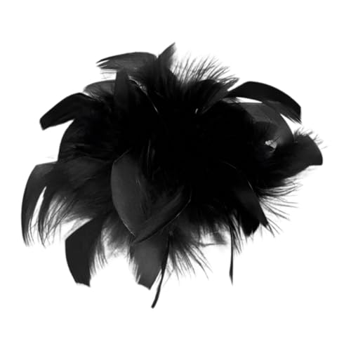 Vintage Feder Brosche, Flauschige Straußenfeder Brosche Feder Haarschmuck Feder Anstecknadeln Damen Vintage Feder Anstecknadel Kleidung Korsagen Frauen Brosche Deko Brooch Schmuck Zubehör von JAWSEU