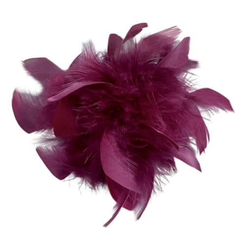 Vintage Feder Brosche, Flauschige Straußenfeder Brosche Feder Haarschmuck Feder Anstecknadeln Damen Vintage Feder Anstecknadel Kleidung Korsagen Frauen Brosche Deko Brooch Schmuck Zubehör von JAWSEU