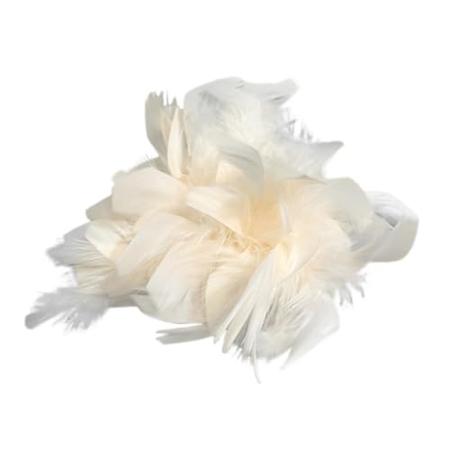 Vintage Feder Brosche, Flauschige Straußenfeder Brosche Feder Haarschmuck Feder Anstecknadeln Damen Vintage Feder Anstecknadel Kleidung Korsagen Frauen Brosche Deko Brooch Schmuck Zubehör von JAWSEU