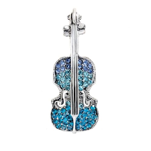 Violine Brosche Vintage Kleidung Dekoration für Frauen Musikinstrument Brosche Strass Cardigan Clip Vintage Broschen Strass Kleidernadeln Modeschmuck Kristall Pin Brosche Strass Brosche von JAWSEU