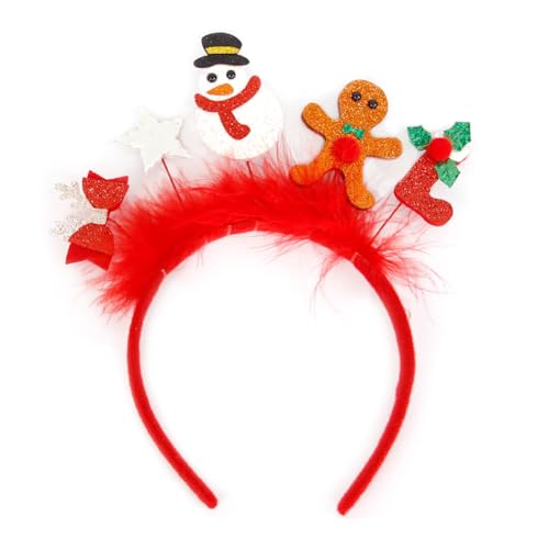 Weihnachts Stirnband Weihnachtsbaum Geweih Haarreif Weihnachts Schneemann Kopfschmuck Weihnachtsgeweih Haarbänder Kopfbedeckung Geweih Stirnband Kopfbedeckung für Weihnachten Halloween von JAWSEU