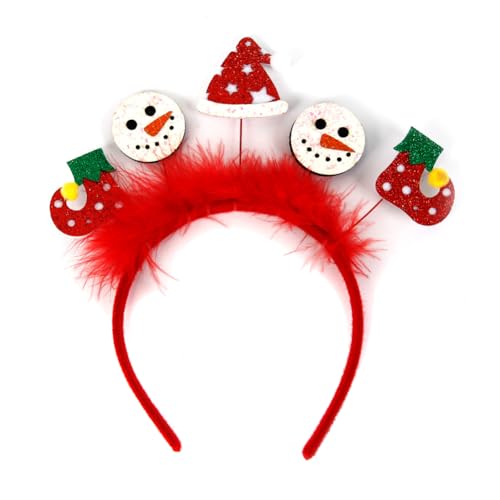 Weihnachts Stirnband Weihnachtsbaum Geweih Haarreif Weihnachts Schneemann Kopfschmuck Weihnachtsgeweih Haarbänder Kopfbedeckung Geweih Stirnband Kopfbedeckung für Weihnachten Halloween von JAWSEU