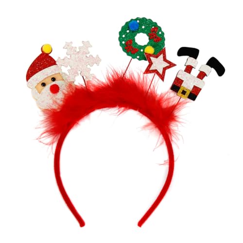 Weihnachts Stirnband Weihnachtsbaum Geweih Haarreif Weihnachts Schneemann Kopfschmuck Weihnachtsgeweih Haarbänder Kopfbedeckung Geweih Stirnband Kopfbedeckung für Weihnachten Halloween von JAWSEU
