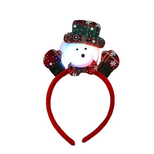Weihnachts Stirnband mit LED Weihnachtsmann Haarreif Lustige Geweih Haarreif Schneemann Haarbänder mit LED Kopfbedeckung Stirnband Rentier Geweih Headbands mit LED für Weihnachten Halloween von JAWSEU