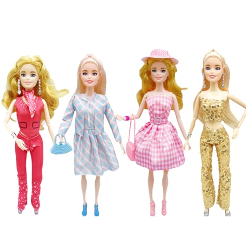 26 Stück Puppen Kleidung und Zubehör Kompatibel mit Barbie, Enthält 2 Oberteile 2 Hosen 2 Röcke 1 Jacke 2 Taschen 2 Paar Ohrringe 1 Halstuch 4 Paar Schuhe 1 Hut für 11.5 Zoll Mädchen Puppen von JAWUZ