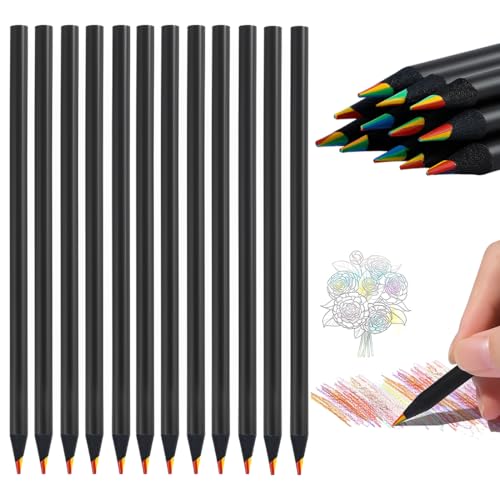 JAWUZ 12 Stück Regenbogenstifte Kinder,Buntstifte Kinder,Geschenke Für Mädchen,Buntstifte Stifte Für Mitgebsel Kindergeburtstag von JAWUZ