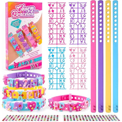 JAWUZ 42 STÜCK Schmuck Basteln Mädchen, Charm Armband Kit, Armbänder Selber DIY Spielzeug für Kinder Geburtstag Weihnachten Ostergeschenke Geschenke von JAWUZ
