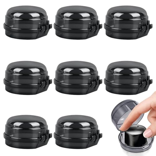 JAWUZ 8 Stück Herdknopf Kindersicherung,Herdschutz Kinder Drehknöpfe,Herdschutzgitter Montage Ohne Knopf Demontage,Herdknopf Kindersicherung(schwarz) von JAWUZ