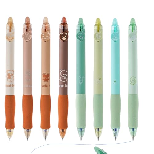 JAWUZ 8 Stück Radierbarer Kugelschreiber,Radierbare Stifte,Einziehbare Tintenroller Radierbar Für Studenten Geschenk,Schul Bürobedarf(0,5mm Blau) von JAWUZ