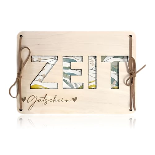 JAWUZ Portemonnaie Aus Holz,Zeit Verschenken,Gutscheinidee,Geschenkidee,Gemeinsame Zeit,Zeit Statt Zeug Gutschein von JAWUZ