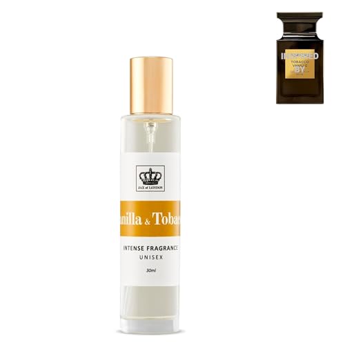 Jax of London Vanilla & Tobacco Eau de Parfum Unisex 30 ml – intensiver, langanhaltender Duft, reinste Inhaltsstoffe, stärker als typisches Eau de Parfum und haben eine hohe Konzentration, für Männer von JAX OF LONDON
