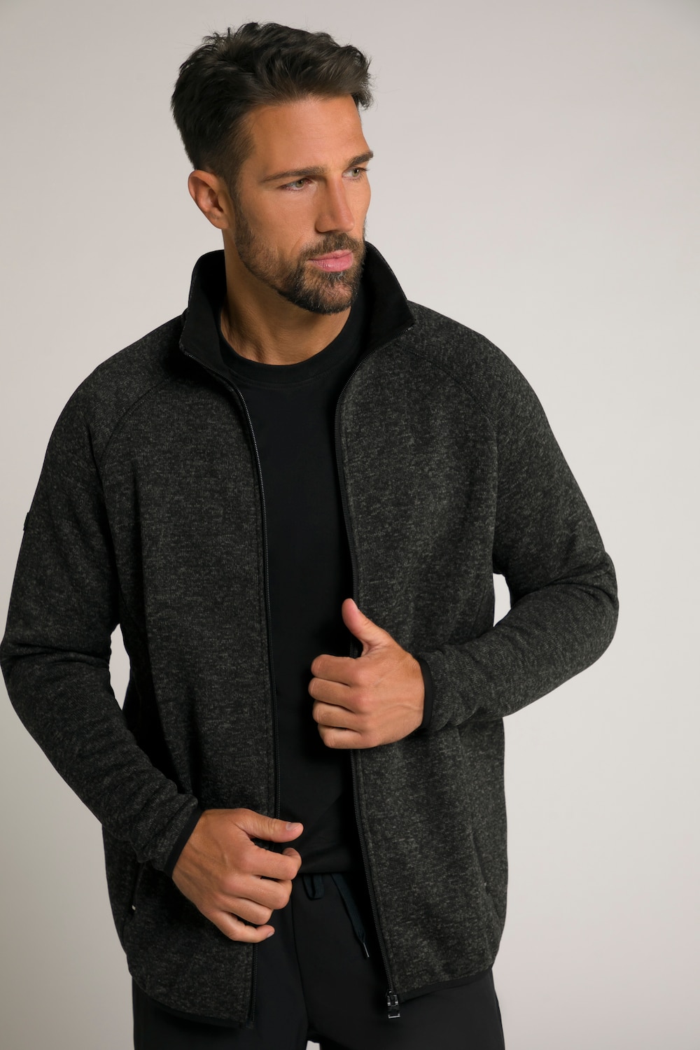 Große Größen JAY-PI Strickfleece-Jacke, Herren, schwarz, Größe: 3XL, Polyester, JAY-PI von JAY-PI