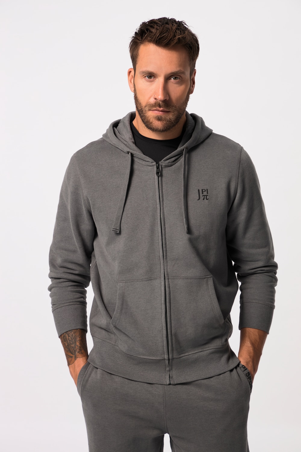 Große Größen JAY-PI Hoodie-Jacke, Herren, grau, Größe: XXL, Baumwolle/Viskose, JAY-PI von JAY-PI