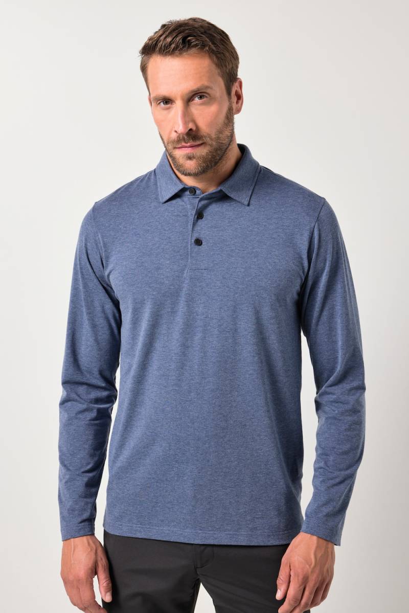 Große Größen JAY-PI Langarm-Poloshirt, Herren, blau, Größe: L, Polyester/Baumwolle, JAY-PI von JAY-PI