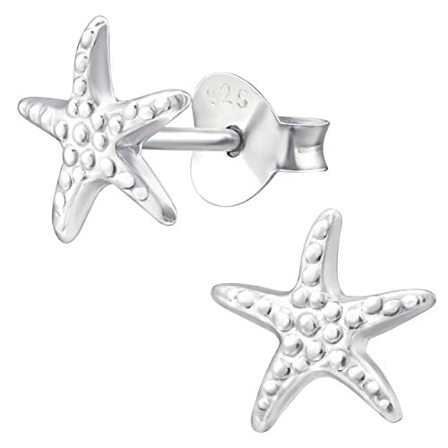 JAYARE Ohrringe Mädchen Seestern 925 Sterling Silber 8 mm Kinder Ohrstecker Mädchenohrstecker Kinderohrringe von JAYARE