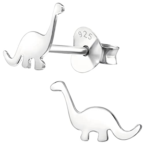 JAYARE Ohrringe Mädchen Dino 925 Sterling Silber 7 x 9 mm Kinder Ohrstecker Kinderohrstecker Mädchenohrringe von JAYARE