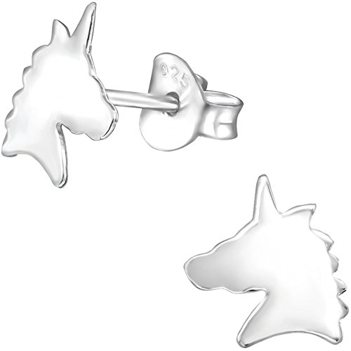 JAYARE Ohrringe Mädchen Einhorn 925 Sterling Silber Kinder Ohrstecker von JAYARE