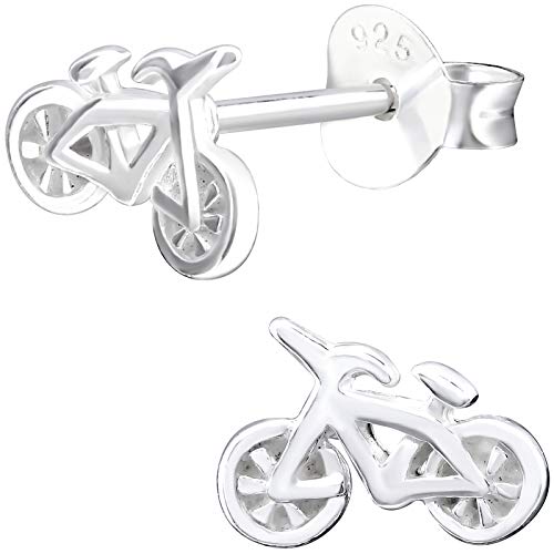 JAYARE Ohrringe Mädchen Fahrrad 925 Sterling Silber Bike Bikes Zweirad Kinder Ohrstecker Mädchenohrringe Kinderohrstecker von JAYARE