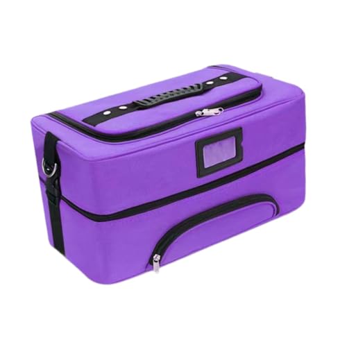 JAYIOLA Make-up-Tasche, Organizer-Etui für Nagellack, mit herausnehmbarer Trennwand, professionell, Make-up-Organizer, Make-up-Etui für Maskenbildner, Lila von JAYIOLA