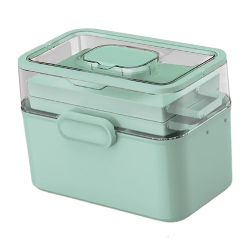 JAYIOLA Medizinbox, Schreibtisch-Organizer, praktischer, staubdichter Medikamenten-Organizer, Kunsthandwerkskoffer für Arbeitszimmer, Zuhause, Auto, Büro, GrÜn von JAYIOLA