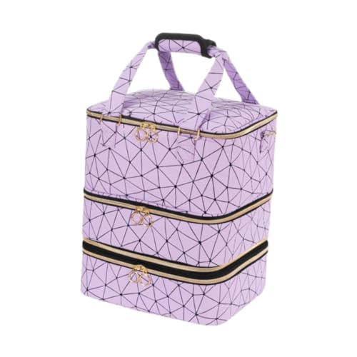 JAYIOLA Nagellack-Organizer-Etui, Gel-Nagellack-Organizer-Box, 3-lagig, PU, Behälter, Make-up-Träger, Kosmetiketui, Reißverschlusstasche von JAYIOLA