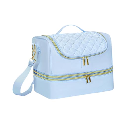 JAYIOLA Nagellack-Tragetasche, Fingernagellack-Reise-Organizer, Mehrzweck-Handtasche mit großem Fassungsvermögen, doppellagig, für Lippenstift, Blau von JAYIOLA