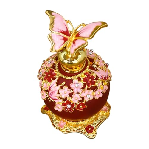 JAYIOLA Parfümflasche aus Glas mit Tropfverschluss, multifunktionale Flasche mit ätherischen Ölen, tragbare Parfüm-Dekanter-Fläschchen, Dekoration für Damen, Rot von JAYIOLA