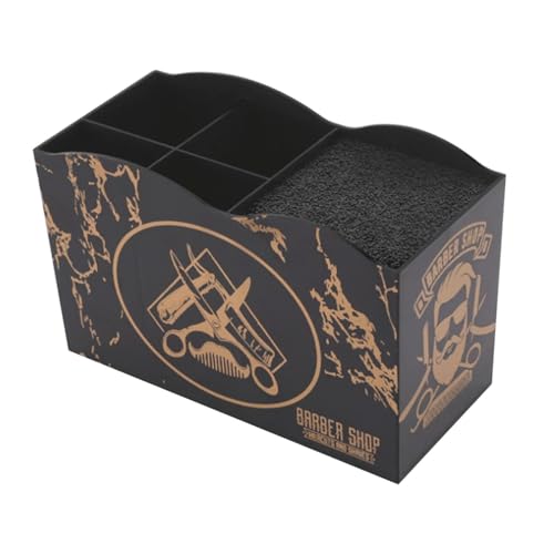 JAYIOLA Salon Scherenhalter Rack Friseur Aufbewahrungsbox Salon Organizer Friseur Scherenhalter Box für Kämme, Schwarz von JAYIOLA