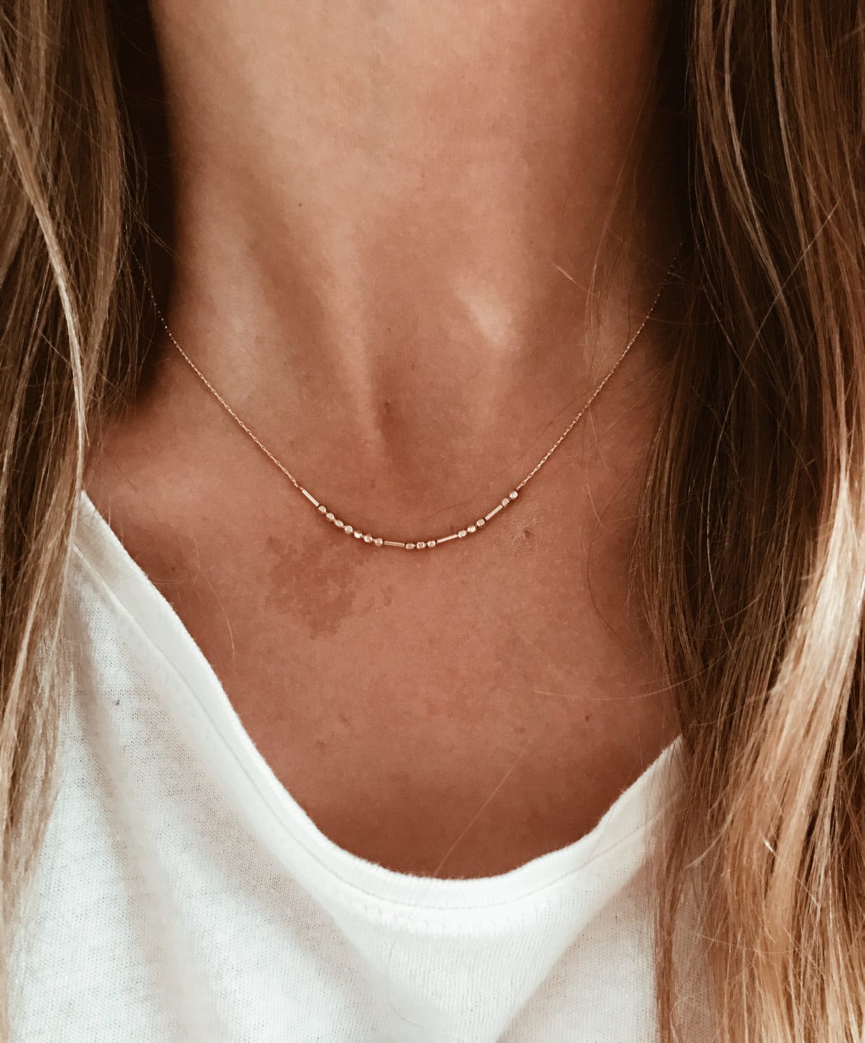 Benutzerdefinierte Morse-Code Halskette in 14K Gold Fill, Rosegold Fill Oder Sterling Silber Benutzerdefinierte Morse-Code Halskette in 14K Gold Fill, Rosegold Fill Oder Sterling Silber von JAYNEandJAMES