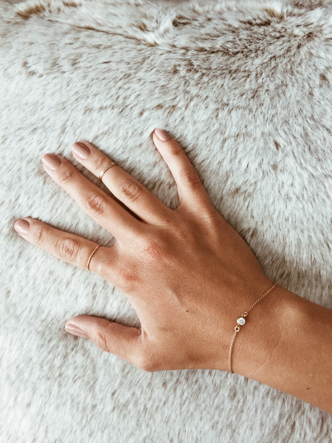 Ein Kristall 14/20 Gold-Fill, Rosegold-Fill Oder Sterling Silber Armband Ein Kristall 14/20 Gold-Fill, Rosegold-Fill Oder Sterling Silber Armband von JAYNEandJAMES