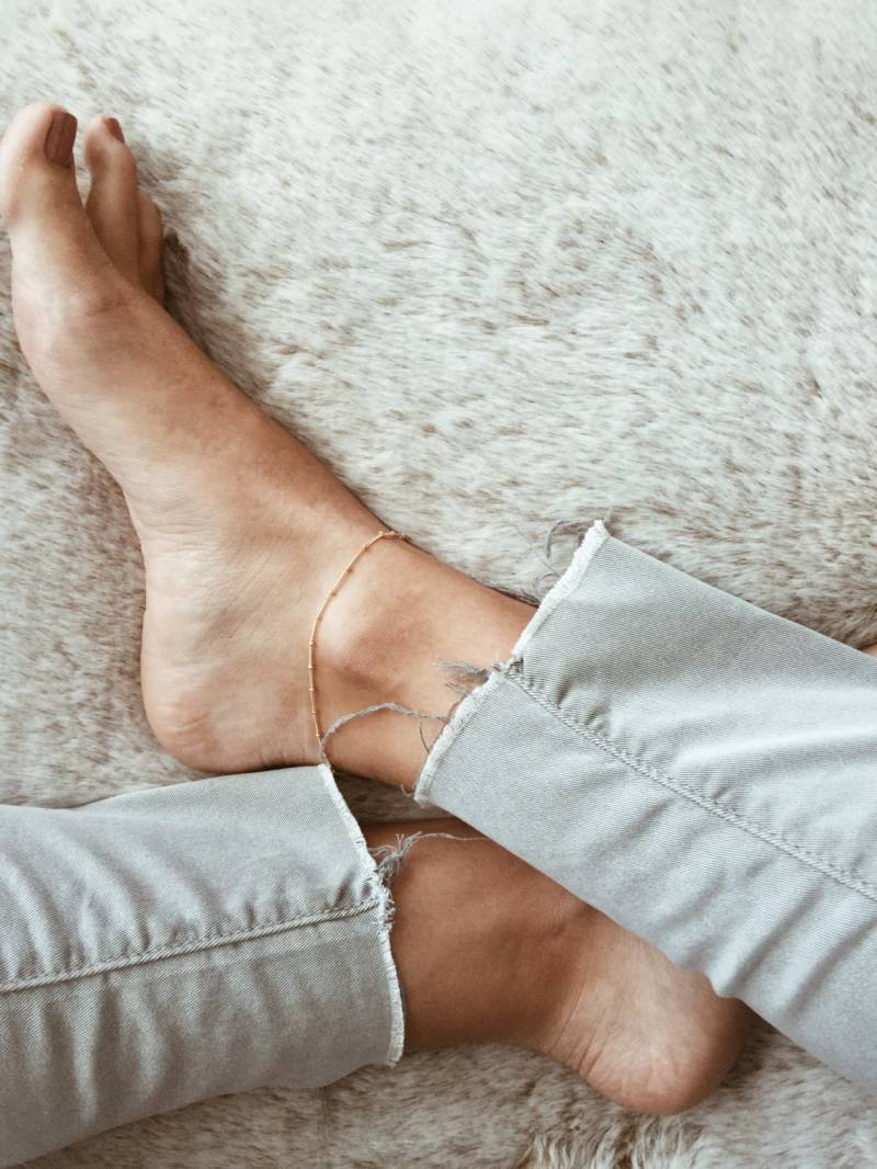 Einfache Oder Doppelte Perlenkette Fußkettchen in 14/20 Gold-Fill von JAYNEandJAMES