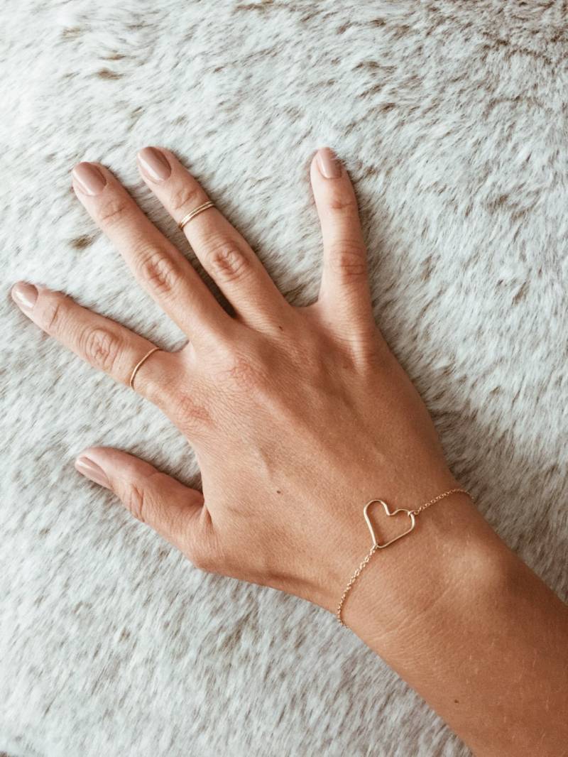 Herz-Armband Oder Fußkettchen in 14/20 Gold-Füllung, Rose Gold-Füllung Sterling Silber von JAYNEandJAMES