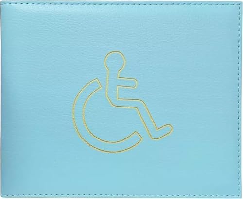 Ausweis- und Timer-Halter für Behinderte, PU-Leder, Blau, Brieftaschenschutz, Behindertenparkausweis, Hologramm-sicher, Hellblau, 4 cm Ausweis- und Timer-Halter für Behinderte, PU-Leder, Blau, Brieftaschenschutz, Behindertenparkausweis, Hologramm-sicher, Hellblau, 4 cm von JAYOGLA