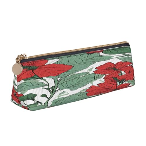 JAYWIS Federmäppchen aus Leder, dreieckig, für Schule, Büro und Reisen, Premium-Reißverschluss-Design, weiß, Einheitsgröße, Taschen-Organizer von JAYWIS