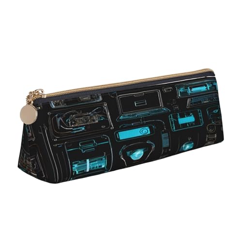 JAYWIS Federmäppchen aus Leder, dreieckig, für Schule, Büro und Reisen, hochwertiges Reißverschluss-Design, weiß, Einheitsgröße, Taschen-Organizer von JAYWIS